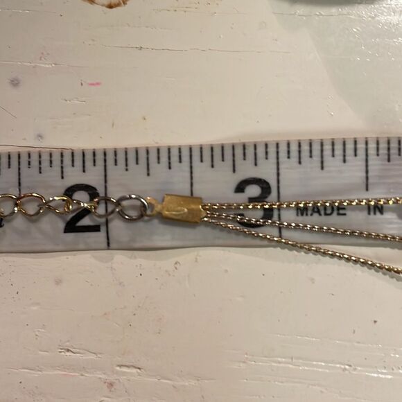 16” triple gold plated Infinity chain necklace with multi shaped/colored beads - Picture 10 of 12